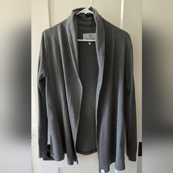 Mercedes Benz Sweaters - Mercedes Benz Women's Gray Open Front Cardigan Soft Roll Neck - Size M
